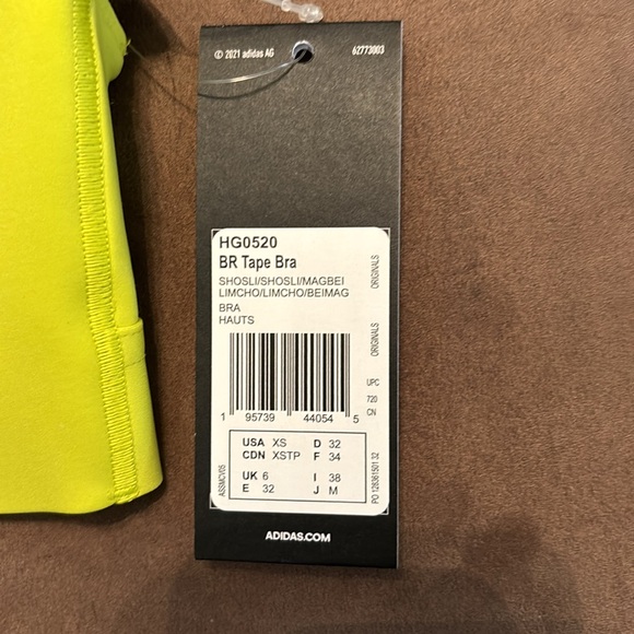 ADIDAS Women's IVY PARK x PELOTON Shock Lime BR Tape Bra HG0591 NWT - Picture 7 of 8